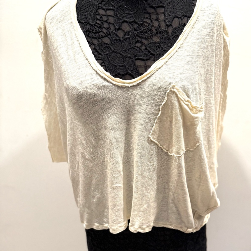 We the Free cotton cream strech layer Top